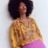 Serena Pleat Neck Linen Top Marigold, Blossom Elegance Serena Pleat Neck Linen Top Marigold, Blossom Elegance