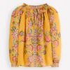 Serena Pleat Neck Linen Top Marigold, Blossom Elegance Serena Pleat Neck Linen Top Marigold, Blossom Elegance