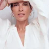 Serena Pleat Neck Linen Top White Serena Pleat Neck Linen Top White