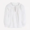Serena Pleat Neck Linen Top White Serena Pleat Neck Linen Top White