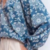 Serena Pleat Neck Top Blue, Decorative Blossom Serena Pleat Neck Top Blue, Decorative Blossom