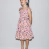 Shirred Bow Back Detail Dress Multi Pink Floral Shirred Bow Back Detail Dress Multi Pink Floral