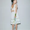Shirred Bow Back Detail Dress Soft Ivory Shirred Bow Back Detail Dress Soft Ivory