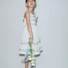 Shirred Bow Back Detail Dress Soft Ivory Shirred Bow Back Detail Dress Soft Ivory