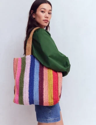 Shopper Tote Multi Stripe