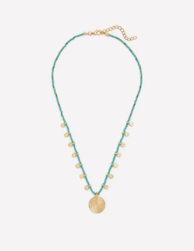 Short Bead Strand Necklace Blue Short Bead Strand Necklace Blue