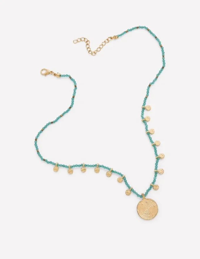 Short Bead Strand Necklace Blue Short Bead Strand Necklace Blue
