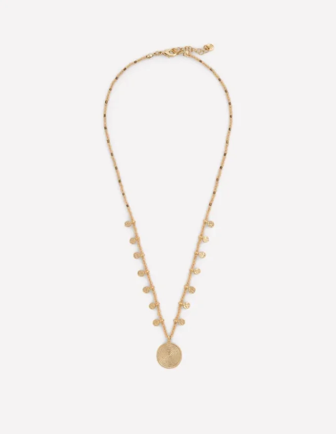 Short Bead Strand Necklace Gold Short Bead Strand Necklace Gold