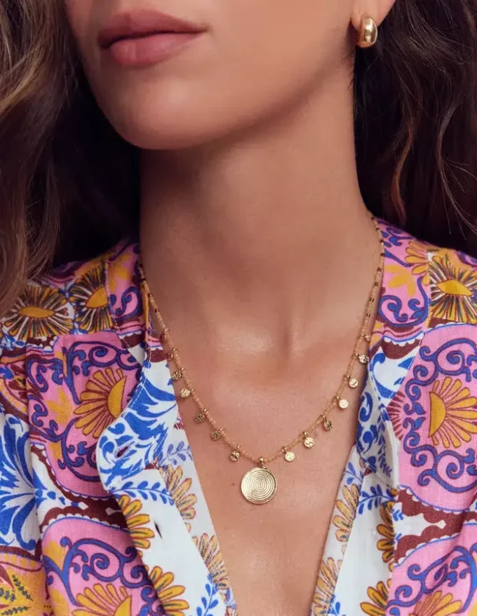 Short Bead Strand Necklace Gold Short Bead Strand Necklace Gold