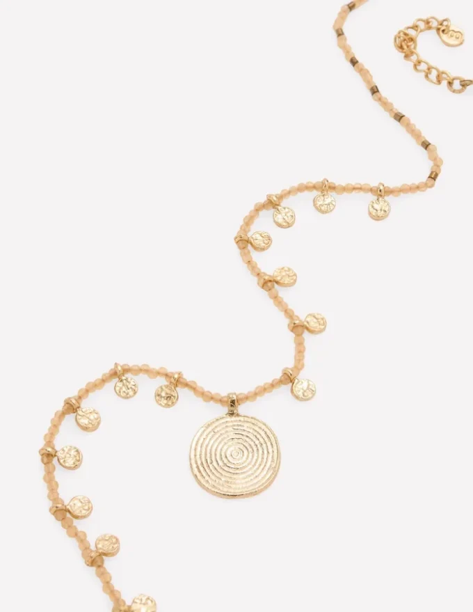 Short Bead Strand Necklace Gold Short Bead Strand Necklace Gold