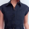 Short Belted Shirt Dress Navy Short Belted Shirt Dress Navy