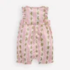 Short Frill Bubble Romper Pink Gingham Floral