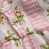 Short Frill Bubble Romper Pink Gingham Floral