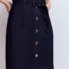 Short Gold Button Denim Dress Indigo Short Gold Button Denim Dress Indigo
