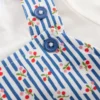 Short Jersey Dungaree Set Bluejay Cherry Stripe Short Jersey Dungaree Set Bluejay Cherry Stripe