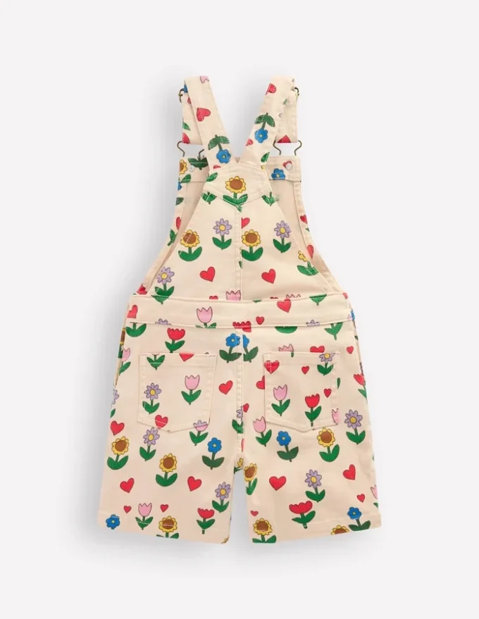 Short Overalls Ivory Sunflower Garden Short Overalls Ivory Sunflower Garden