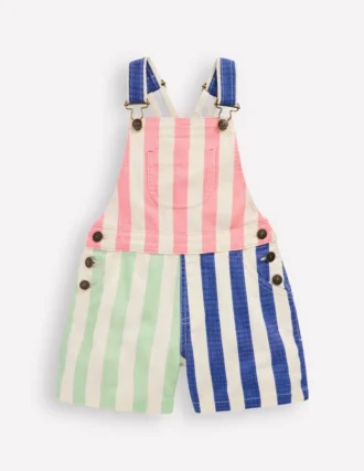 Short Overalls Multi Hotch Potch Stripe