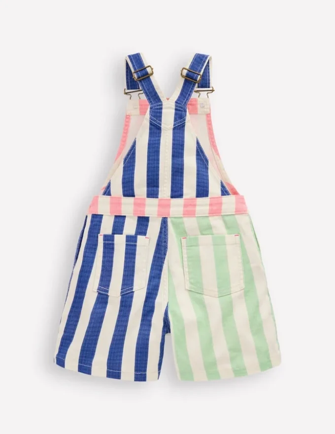 Short Overalls Multi Hotch Potch Stripe Short Overalls Multi Hotch Potch Stripe