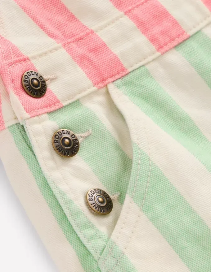 Short Overalls Multi Hotch Potch Stripe Short Overalls Multi Hotch Potch Stripe