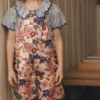 Short Overalls Pink Floral Bloom