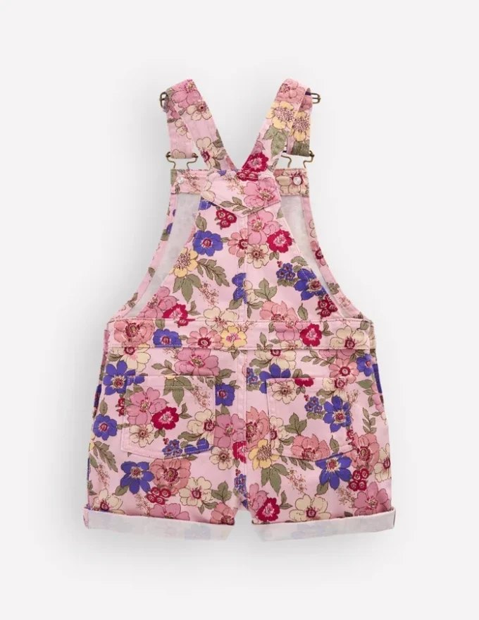 Short Overalls Pink Floral Bloom