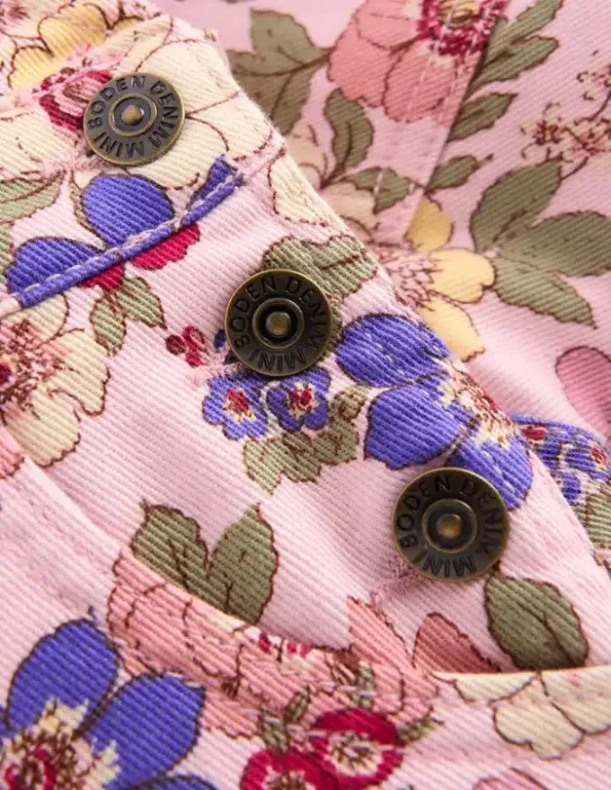 Short Overalls Pink Floral Bloom