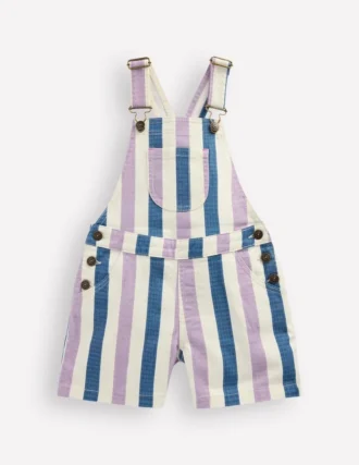 Short Overalls Purple/Navy Stripe