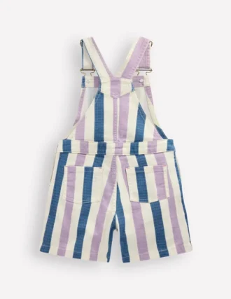 Short Overalls Purple/Navy Stripe
