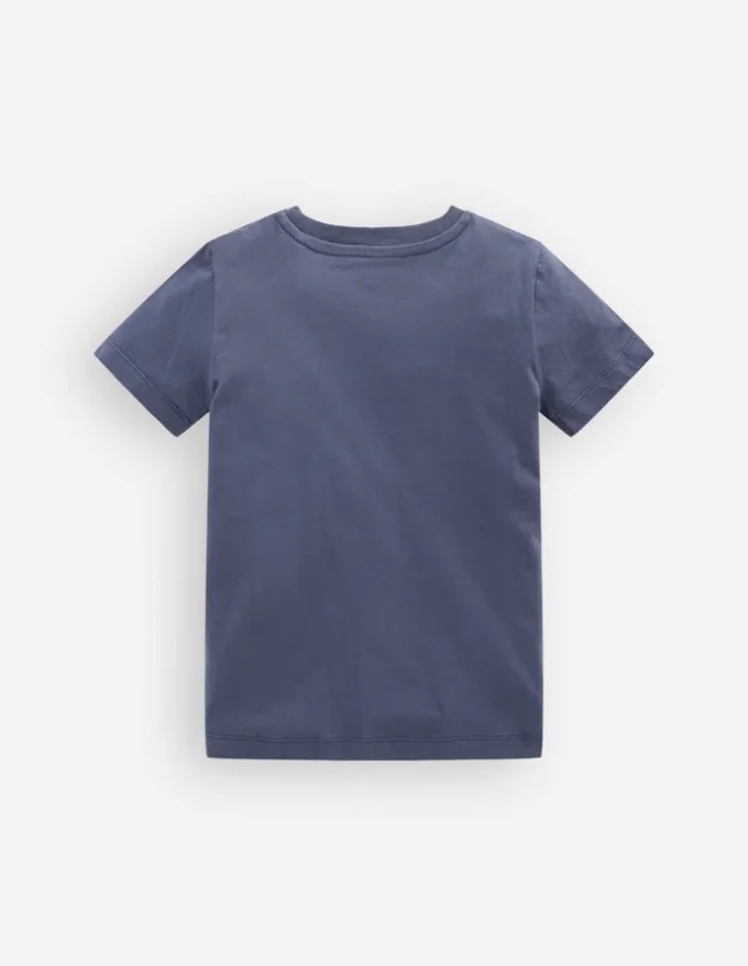 Short Sleeve Appliqué T-shirt Vintage Indigo Tiger Stripe Short Sleeve Appliqué T-shirt Vintage Indigo Tiger Stripe