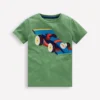 Short Sleeve Appliqué T-shirt Willow Green Race Car
