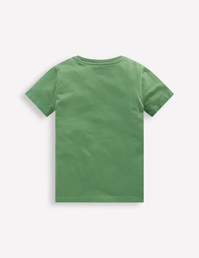 Short Sleeve Appliqué T-shirt Willow Green Race Car