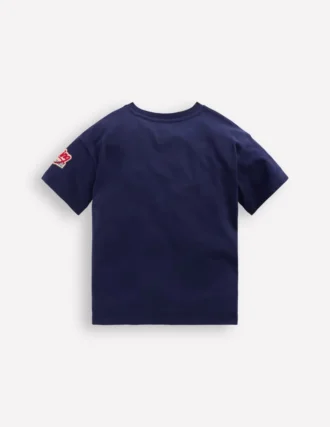 Short Sleeve Badge T-shirt College Navy Cars