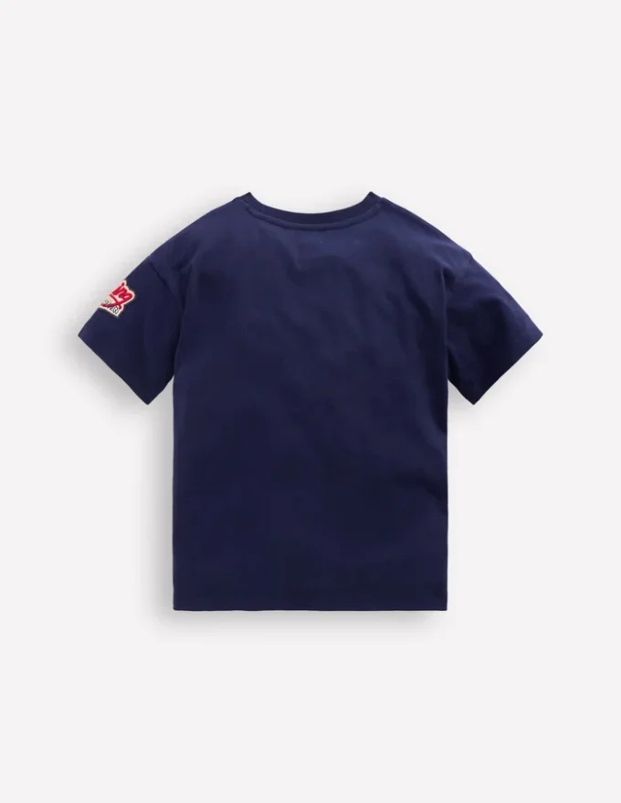 Short Sleeve Badge T-shirt College Navy Cars