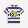 Short Sleeve Badge T-shirt College Navy Stripe Digger