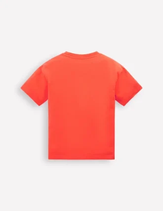 Short Sleeve Badge T-shirt Coral Orange Dinos