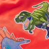 Short Sleeve Badge T-shirt Coral Orange Dinos