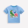 Short Sleeve Badge T-shirt Glacier Blue Dino