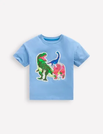 Short Sleeve Badge T-shirt Glacier Blue Dino