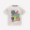 Short Sleeve Badge T-shirt Soft Ivory Sports