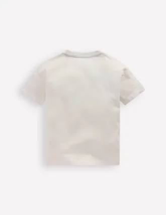 Short Sleeve Badge T-shirt Soft Ivory Sports