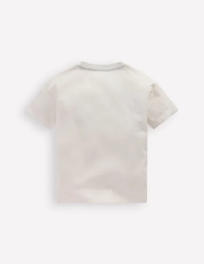 Short Sleeve Badge T-shirt Soft Ivory Sports