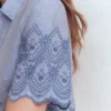Short Sleeve Broderie Shirt Chambray Short Sleeve Broderie Shirt Chambray