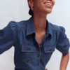 Short Sleeve Denim Top Light Vintage Short Sleeve Denim Top Light Vintage