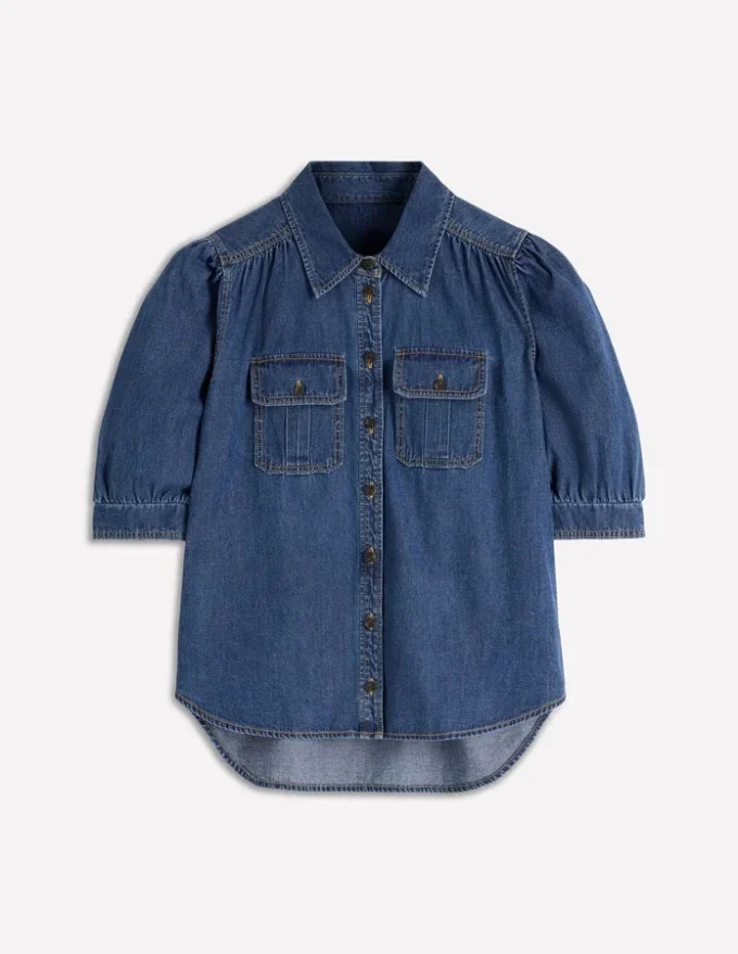 Short Sleeve Denim Top Light Vintage Short Sleeve Denim Top Light Vintage