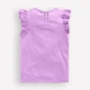 Short Sleeve Frill Logo Top Purple Milkshake