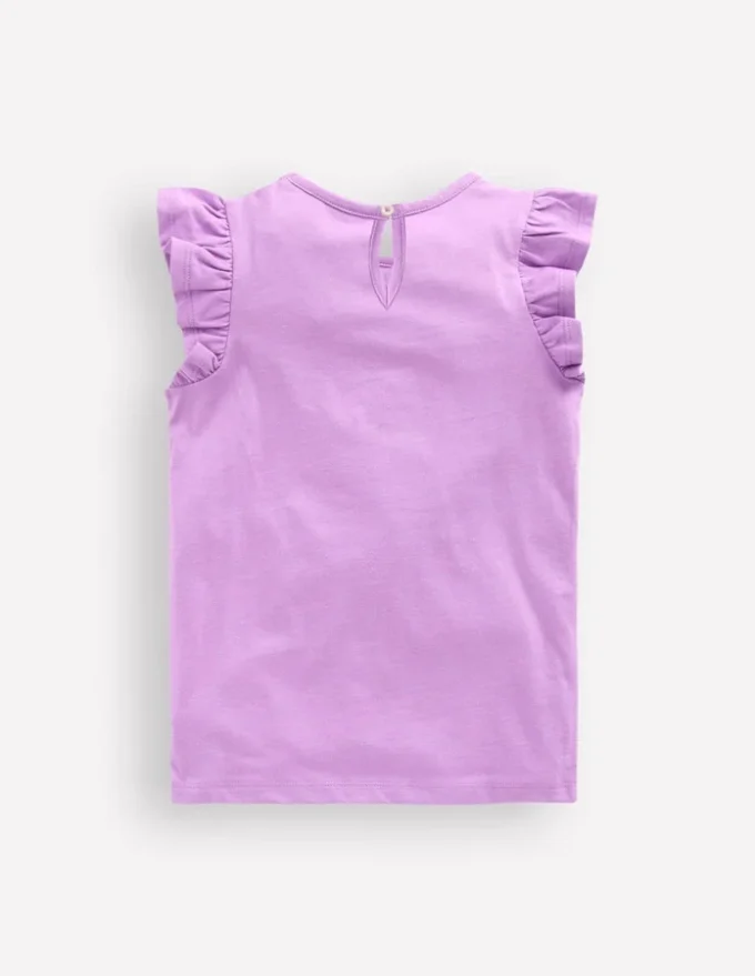 Short Sleeve Frill Logo Top Purple Milkshake