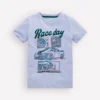 Short Sleeve Graphic T-shirt Blue Race Cars