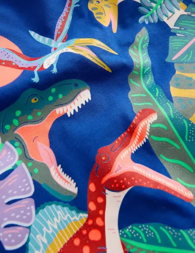 Short Sleeve Graphic T-shirt Bright Blue Jurasic Era