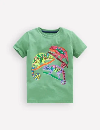 Short Sleeve Graphic T-shirt Csarite Green Camelion