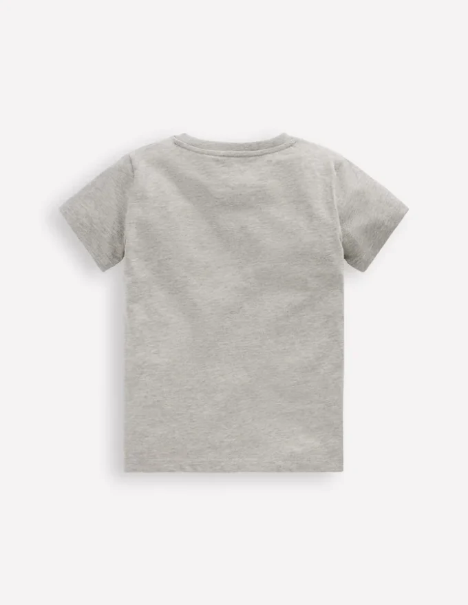 Short Sleeve Graphic T-shirt Grey Marl Dinos